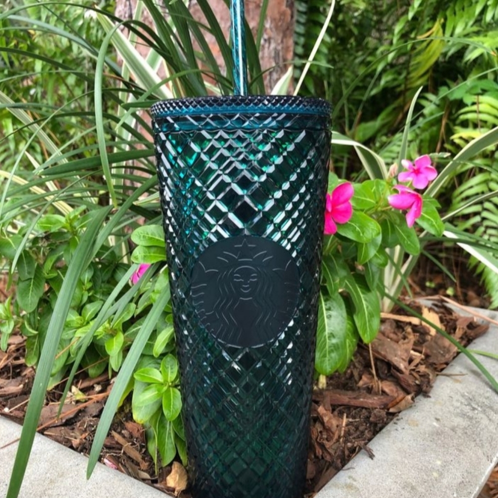 Starbucks Deep Emerald Green Jeweled Cold Cup